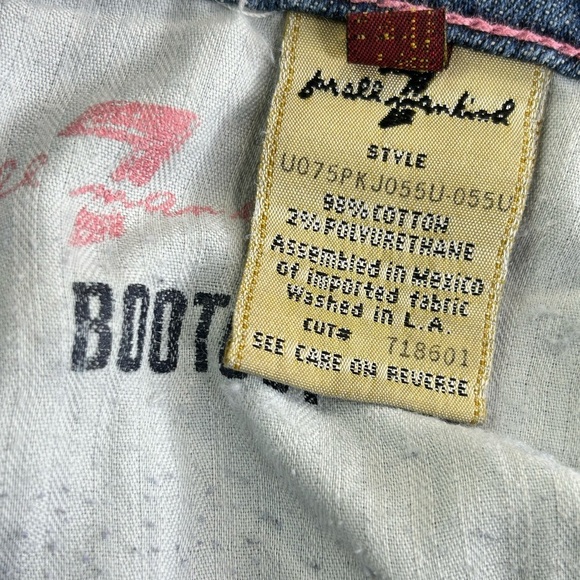 7 for all man kind bootcut jeans blue denim Vintage Y2K Size 32 Stretc Low Rise - Picture 10 of 11